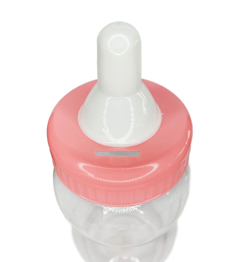 Crafts Central Jumbo Plastic Fillable Baby Shower Milk Bottle, Coin Bank, Favor Decoration (Pink, 15"" Inch) - Image 1